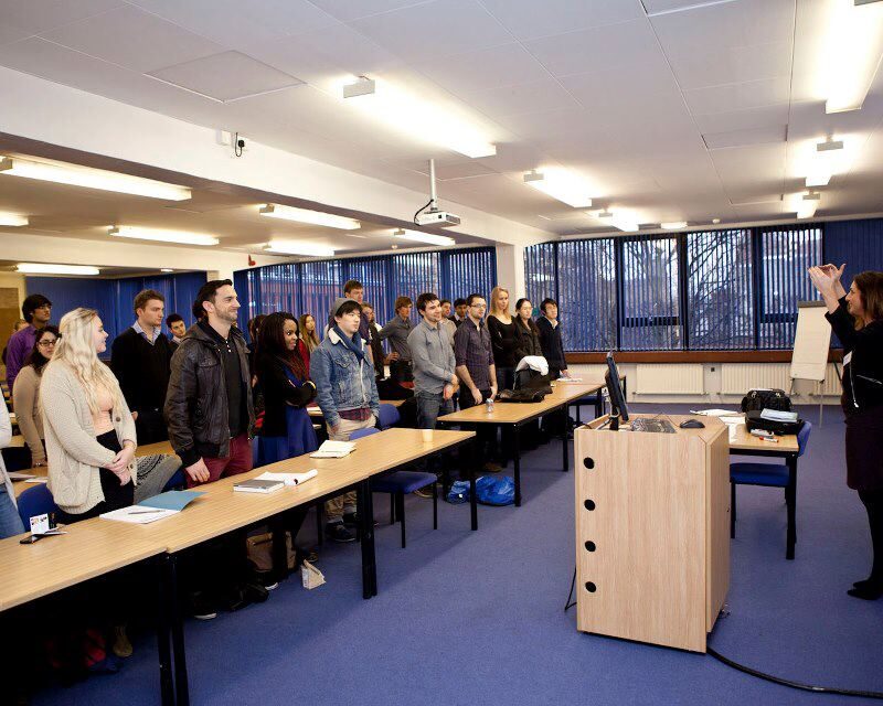 Training room workshop group