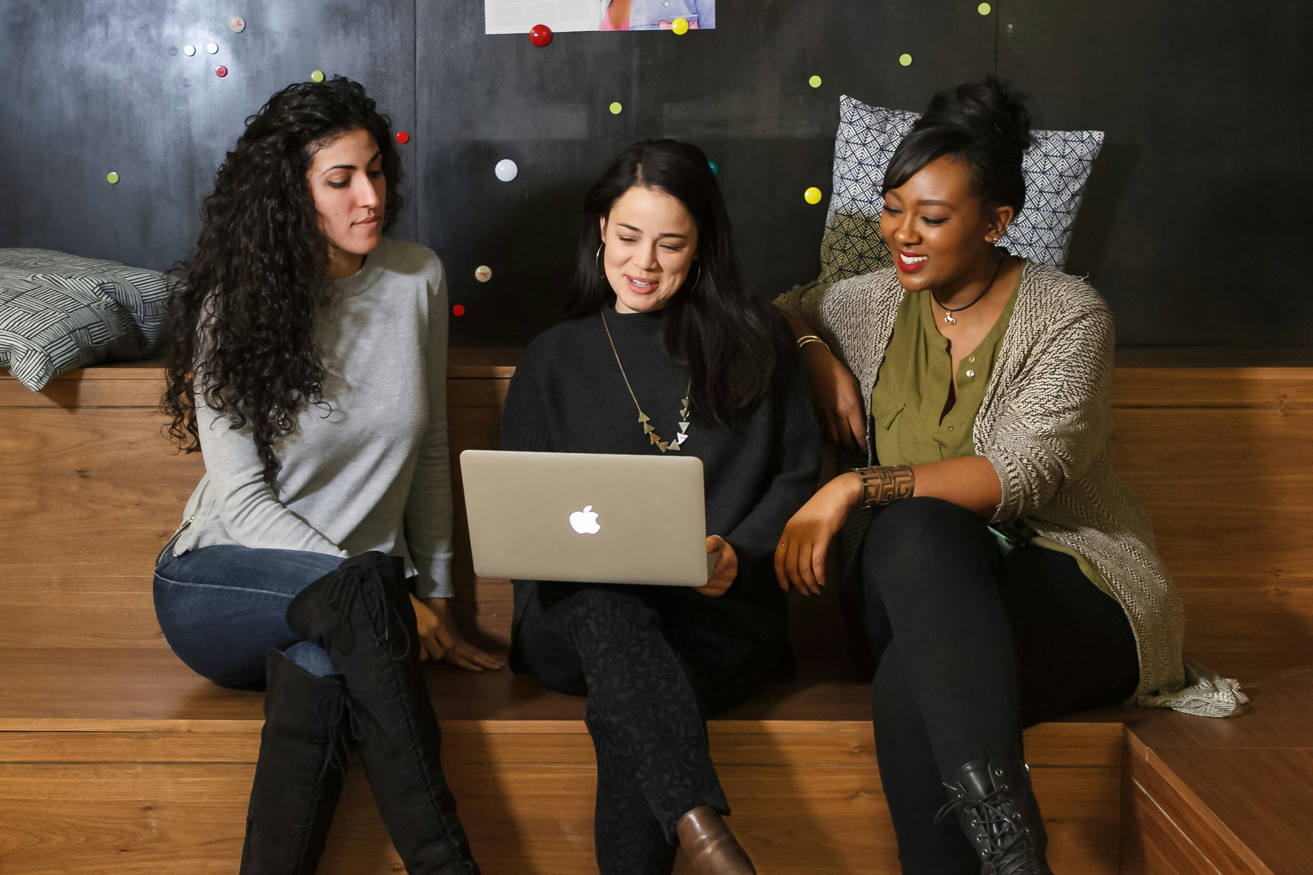 Women collaborating in creative space